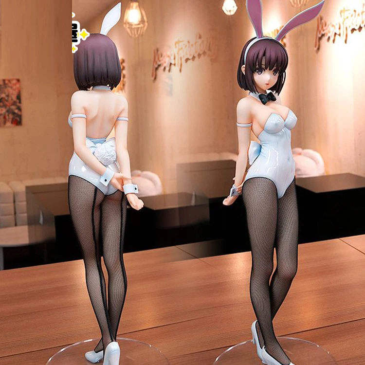 

36cm Saenai Heroine No Sodatekata Rabbit Ear Katou Megumi Bunny 1/4 Model White Sexy Adult Anime Action Figure Toy Kasumigao