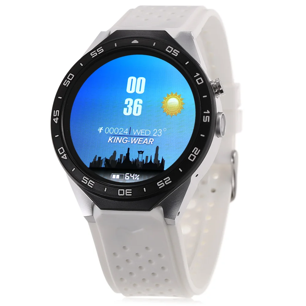 KW88 android 5,1 3g Смарт-часы 1,39 дюймов умные часы телефон MTK6580 четырехъядерный 512 Мб 4 ГБ gps Шагомер Умные часы для мужчин - Цвет: White