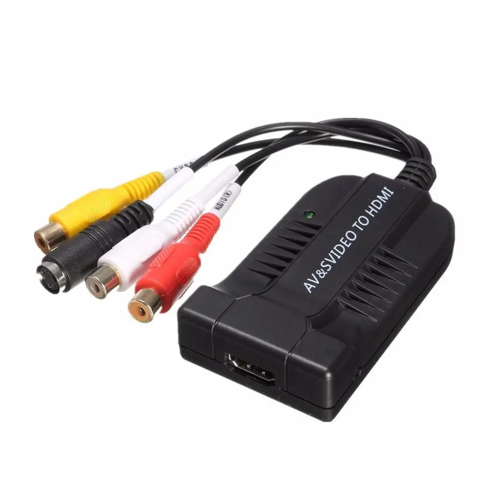 Tanie 1080 P AV S video Do HDMI Converter Adapter Audio Z USB Kabel Dla HDTV DVD