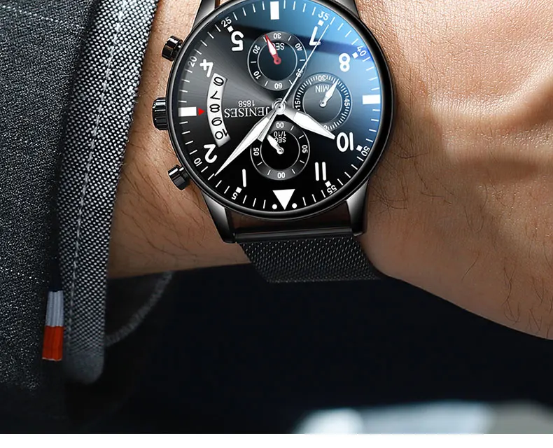 Мужские наручные часы люксовый бренд Мужские часы Бизнес Классические кварцевые спортивные часы с хронографом для мужчин Relogio Masculino