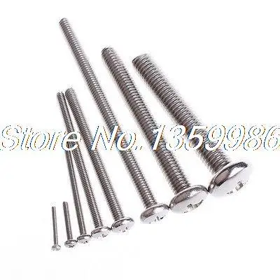 

200Pcs GB 304 Stainless Steel M2.5X14mm Round Cap Cross Recessed Thread Screw