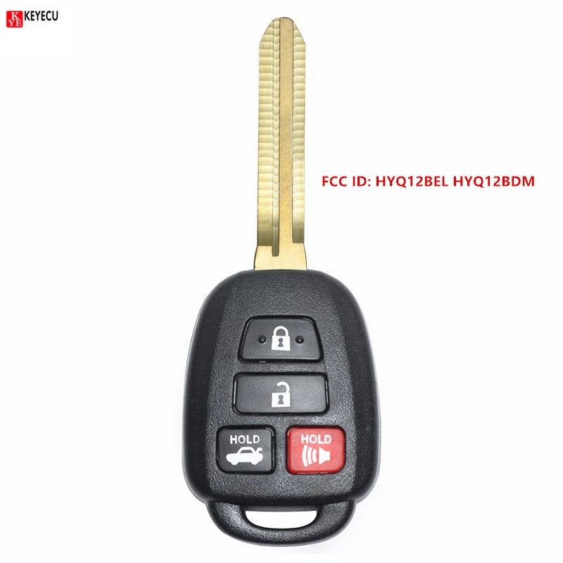 

Keyecu Replacement Remote Key Fob 4Button for Toyota 2013-2016 Corolla ,Camry ,Rav4 HYQ12BEL HYQ12BDM - with G Chip