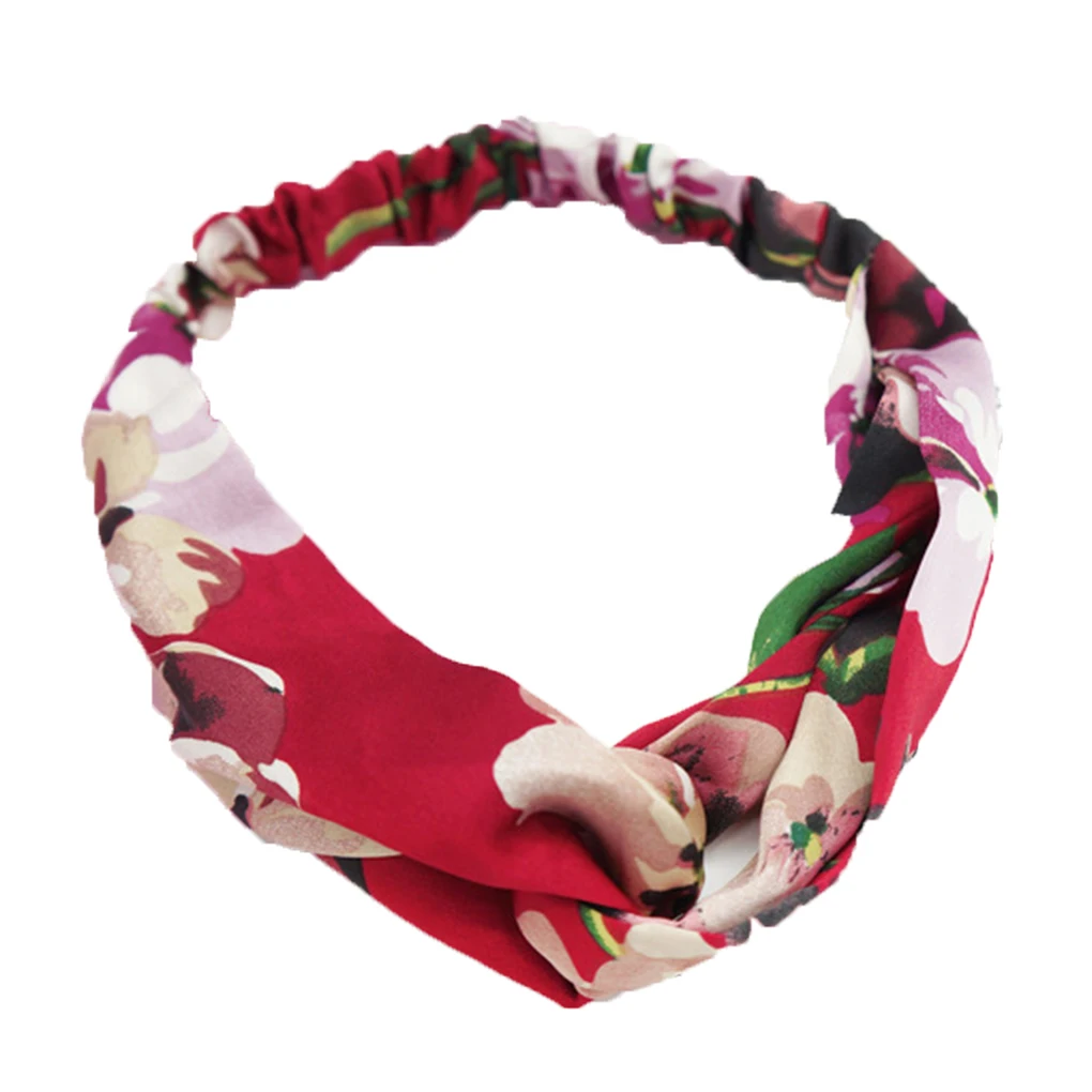 

Fashion Women Silk Flower Headband Flower Head Wrap Hairbands Floral Print Hair Band Comfortable For Party
