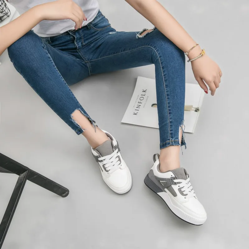 JINBEILEE Spring and Autumn Edition New Female Skateboard Shoes Sports Casual Shoes Fashion Small White Shoes Women