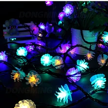 Светодиодный светильник на рождественскую елку, прекрасный светодиодный светильник на сосну 110 В/220 В 10 м 80 светодиодный s черные провода светодиодный светильник, лампа для свадьбы 10 шт