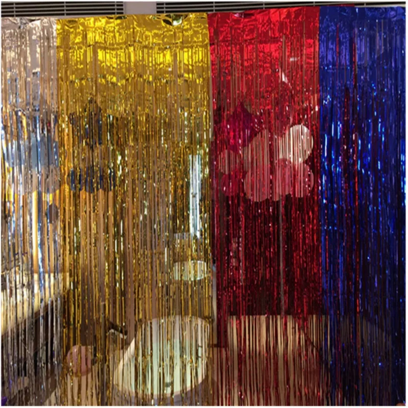 Buy 1x2 Meters Gold Foil Fringe Tinsel Curtain Tassel