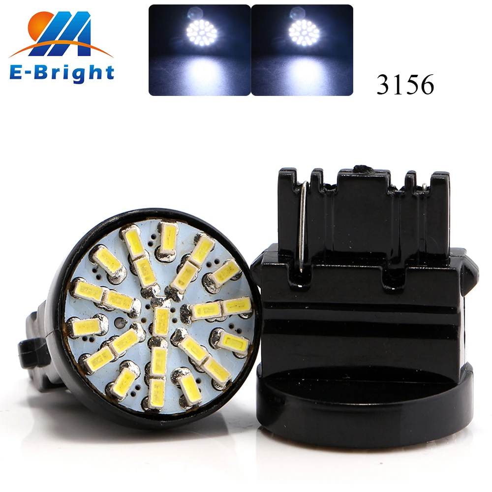YM E-Bright 10-200-500шт/лот P27W 3020 22 SMD 3156 Поворотная лампа T25 1206 задние фонари 3156A 3456 задний