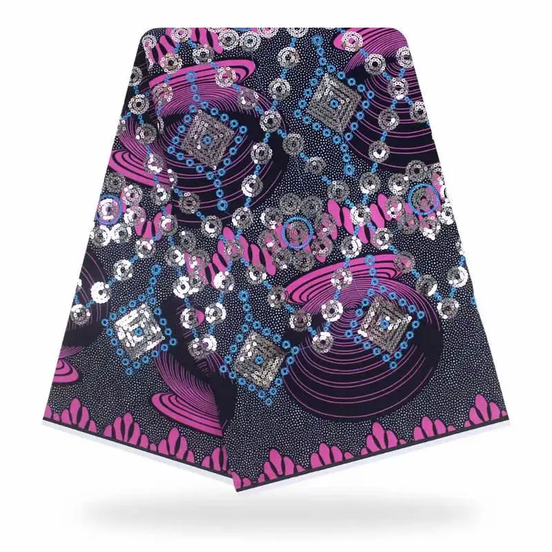 

YBG!Sequin Hollyandas wax african wax prints fabric high quality real dutch wax ankara fabric 6yards cotton fabric ! J41659