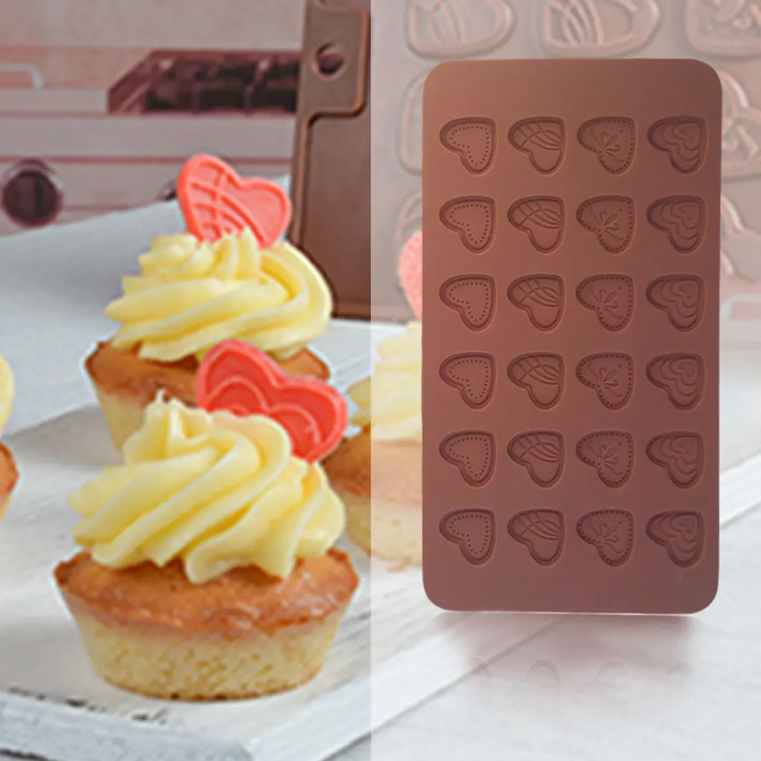 

Cake Decorating Mold Demoulding 3D Silicone Molds Baking Dish Tools For Heart Round Cakes Chocolate Brownie Mousse Make
