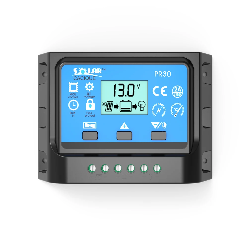

1pc x 20A PR3020 12V/24V LCD PWM Solar Panel Charge Regulator Battery Controller with two USB 5V Charger Backlight