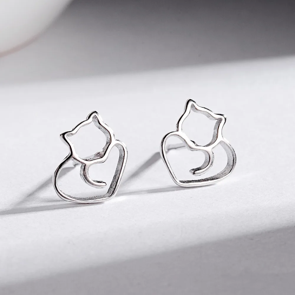 Rinhoo 1 пара, новая мода, цинковый сплав, романтический милый, с кошками, животными, картина маслом, серьги для женщин, аксессуары, ювелирный подарок