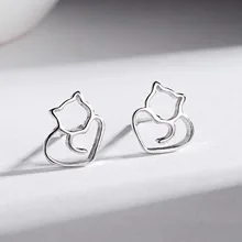 Rinhoo 1 пара, новая мода, цинковый сплав, романтический милый, с кошками, животными, картина маслом, серьги для женщин, аксессуары, ювелирный подарок