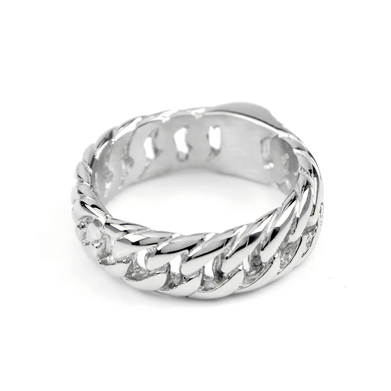 

Motorcycle Chain Men Women Ring Silver Stainless Steel Punk Biker Men Charm Wedding Band Jewelry Bicycle Rings Jewelry VR109