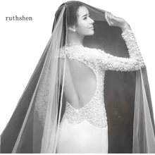 Рутшен белая Соборная Длина свадебная фата 3 м или 5 м Длинная фата невесты Аксессуары