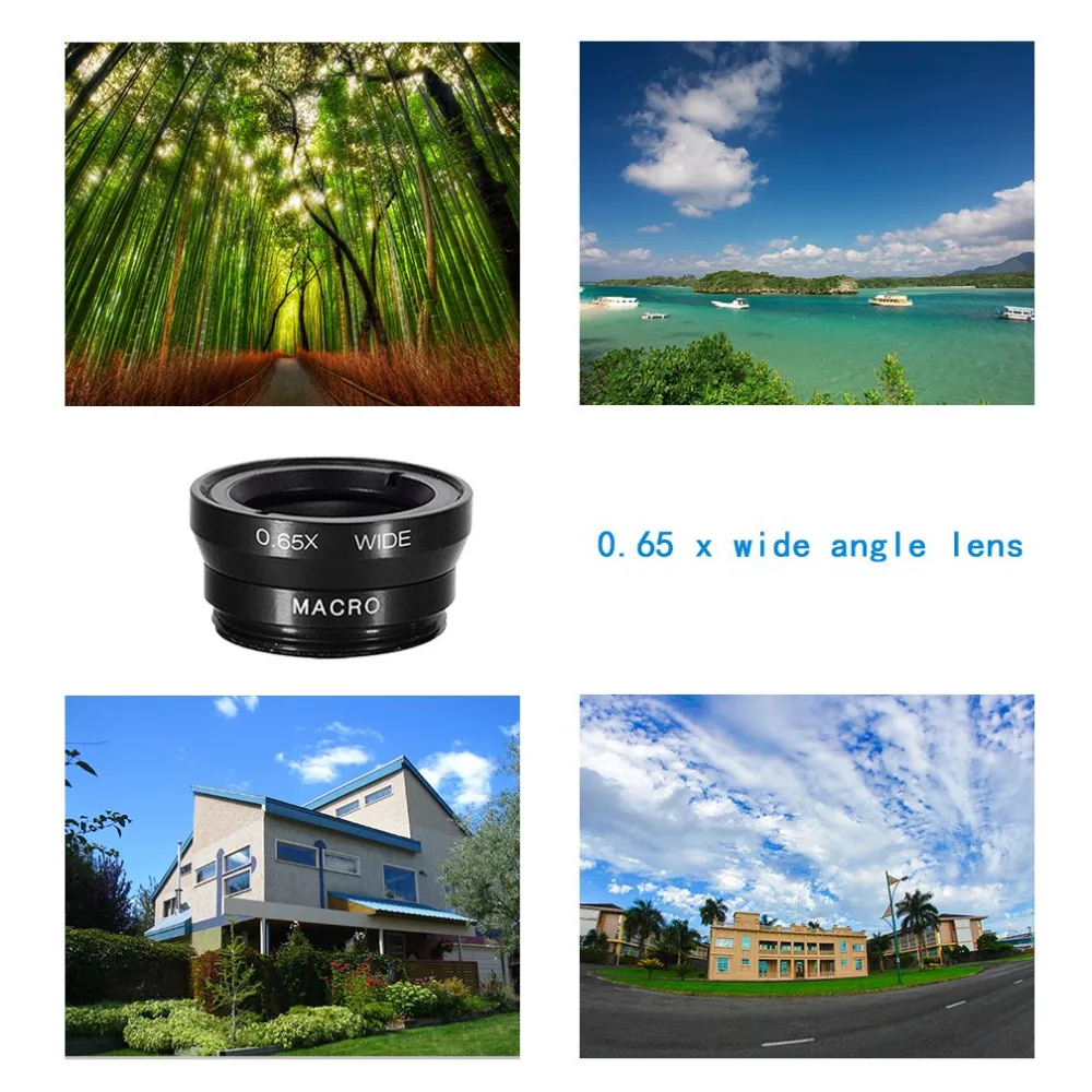 PORTEFEUILLE Fisheye Clip-On Wide Angle Macro Camera Lens 3 in 1 Mobile Phone Lenses Fish Eye For Iphone Video Camera For HUAWEI (4)