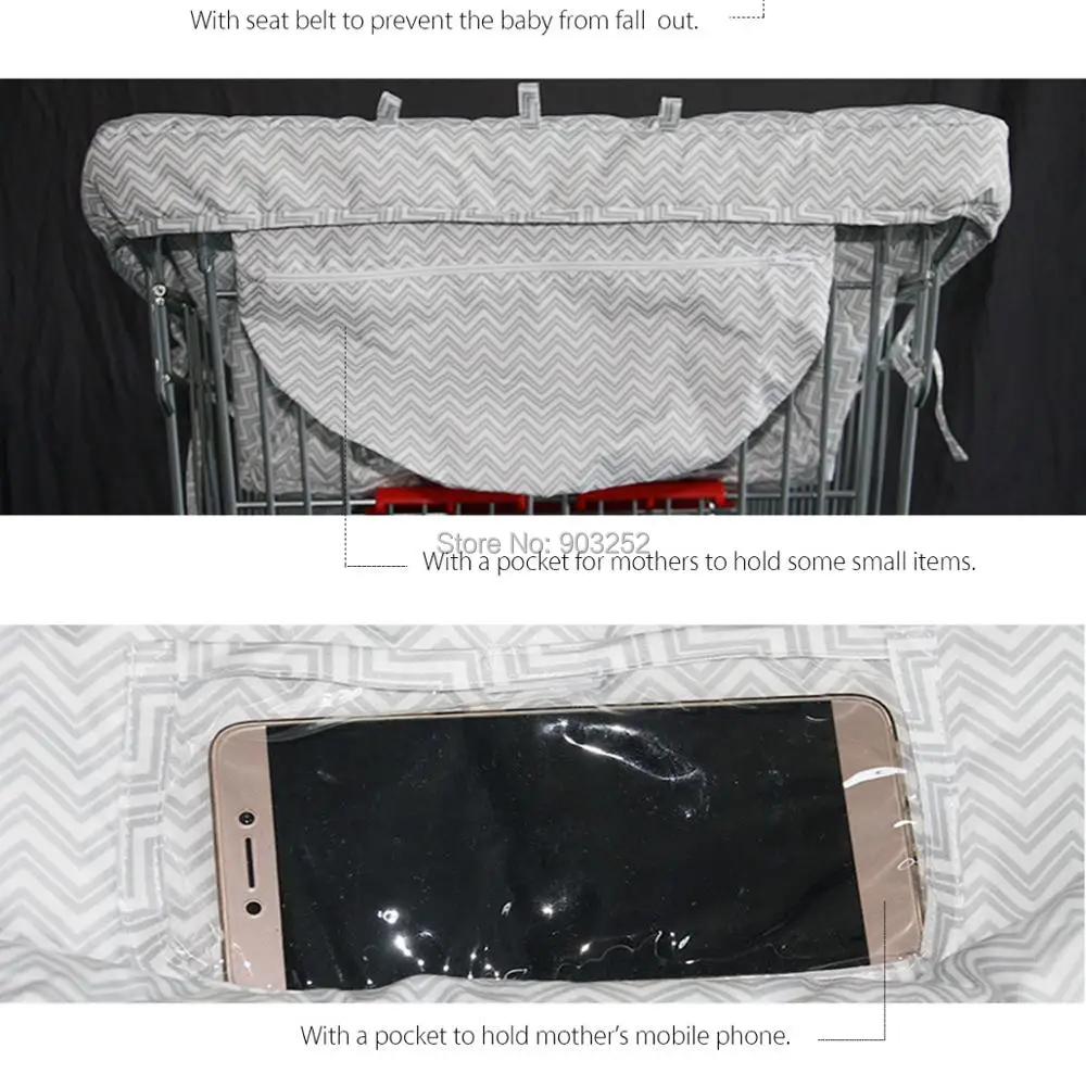 baby stroller accessories diy	 4 Colors Waves 2-in-1 Shopping Cart Cover and Highchair Cover for Baby, Large Size with Sippy Cup Holder, Cell Phone Storage Baby Strollers near me