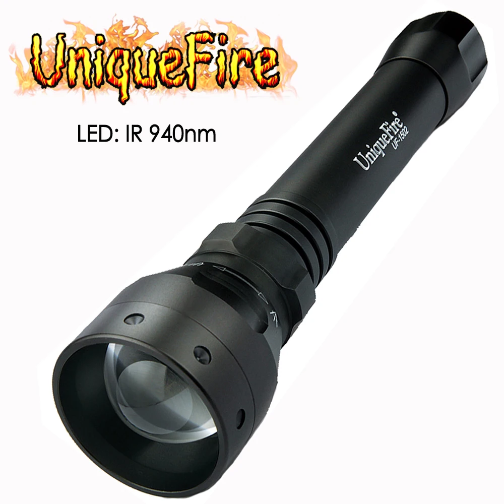 UniqueFire 1502 Zoom Infrared LED Lamp Flashlight 3 Modes IR 940NM Night Vision 38mm Convex Lens Torch Light For Hunting | Лампы и
