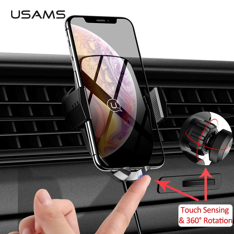360 Вращение автоматическое Qi Беспроводное зарядное устройство USAMS Air Vent