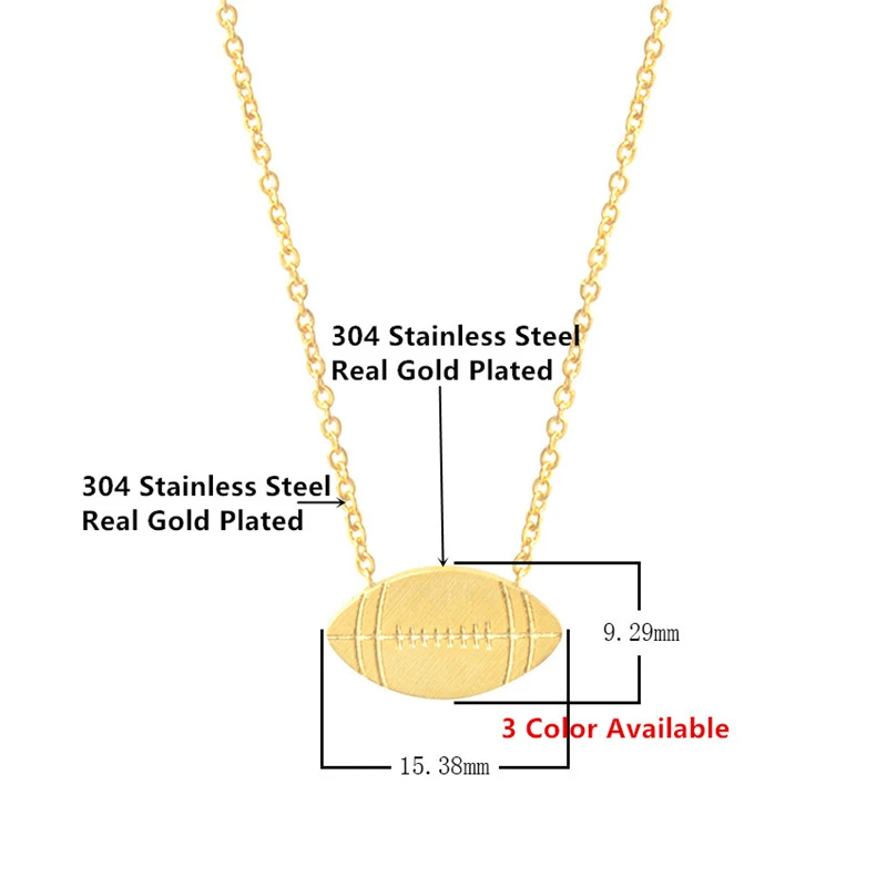 البسيط الرياضة مجوهرات جولة الأمريكية سحر قلادة للنساء الذهب اللون المقاوم للصدأ الكرة قلادة collares البسيط الرياضة مجوهرات جولة الأمريكية سحر قلادة للنساء الذهب اللون المقاوم للصدأ الكرة قلادة collares