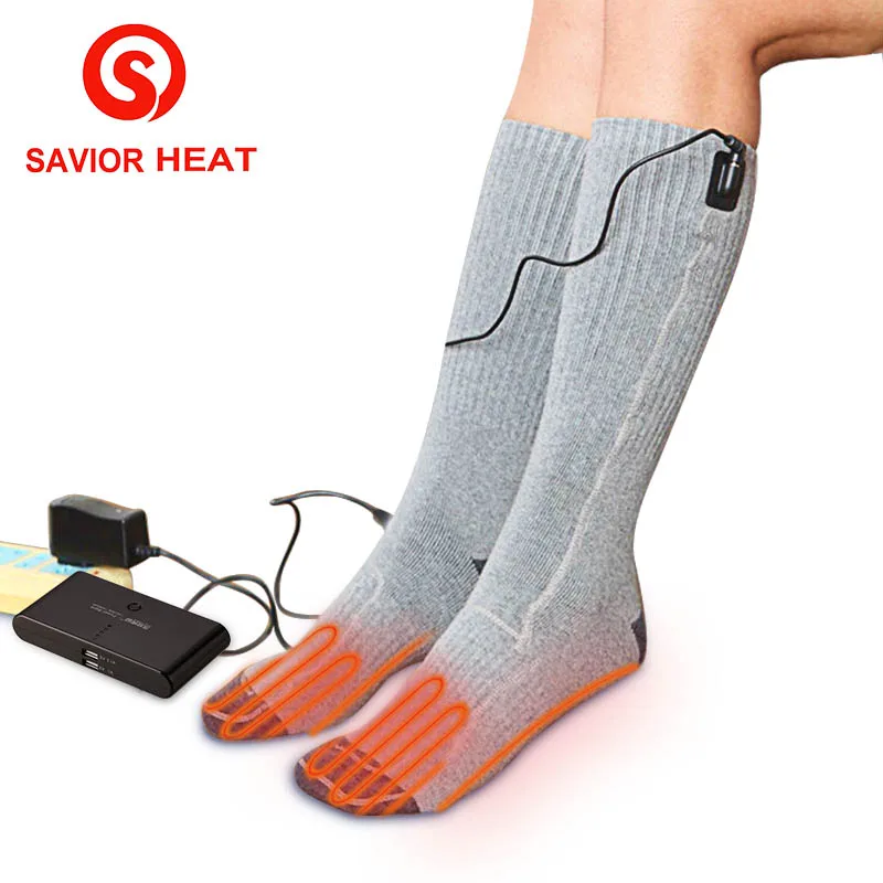 Savior 5V USB heated sock winter warm heating socks Cotton Soft