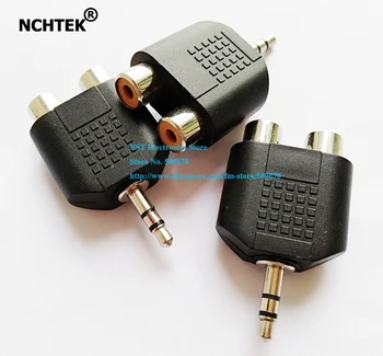 

NCHTEK 3.5mm MALE TO 2 RCA FEMALE Y SPLITTER ADAPTER 3.5mm Male to 2 RCA Female Y Splitter Audio Adapter/Free Shipping/60PCS