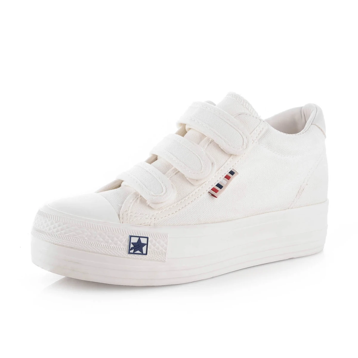 

Flat Platform Canvas Shoes Women Casual Shoes Spring Autumn Fashion Hook Loop Female Vulcanize Shoes B2706