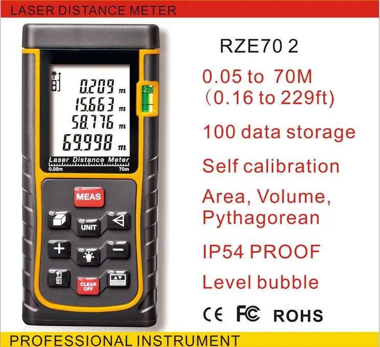

Free Shipping SNDWAY Factory outlet 70m 229f Laser distance meter bubble level Rangefinder Range finder Tape measure Area