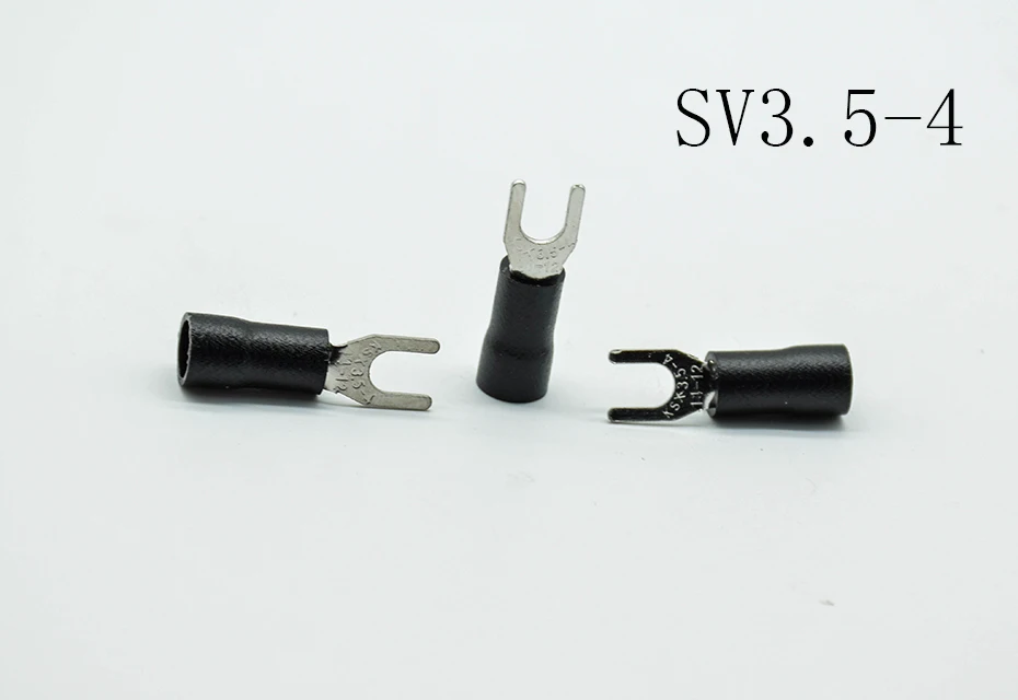 SV3.5-4 Черный изолированный вилочный вилка мобильное радио VHF обжим проводов, клемма Кабельный разъем 100 шт./упак. SV3-4 SV