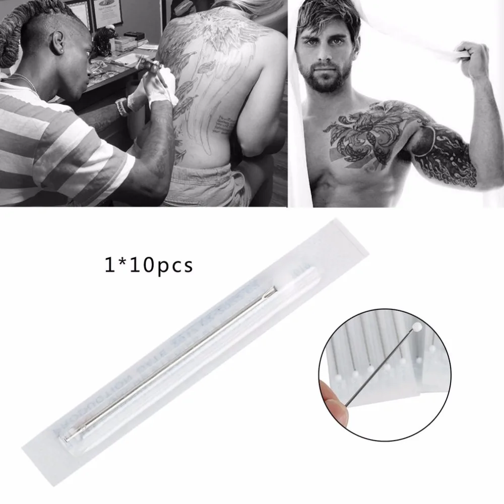 10pcs/lot 16G Piercing Needles Tattoo Accessory Disposable Sterile Body Piercing Needles for Navel Ear Nose Tattoo Needle