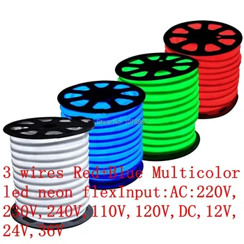 

R&B(Red+Blue) two color charge LED Neon Flex 12V/24V/120V/230V 3Wires 80LEDs/M F5 DIP LED Neon Flexible light