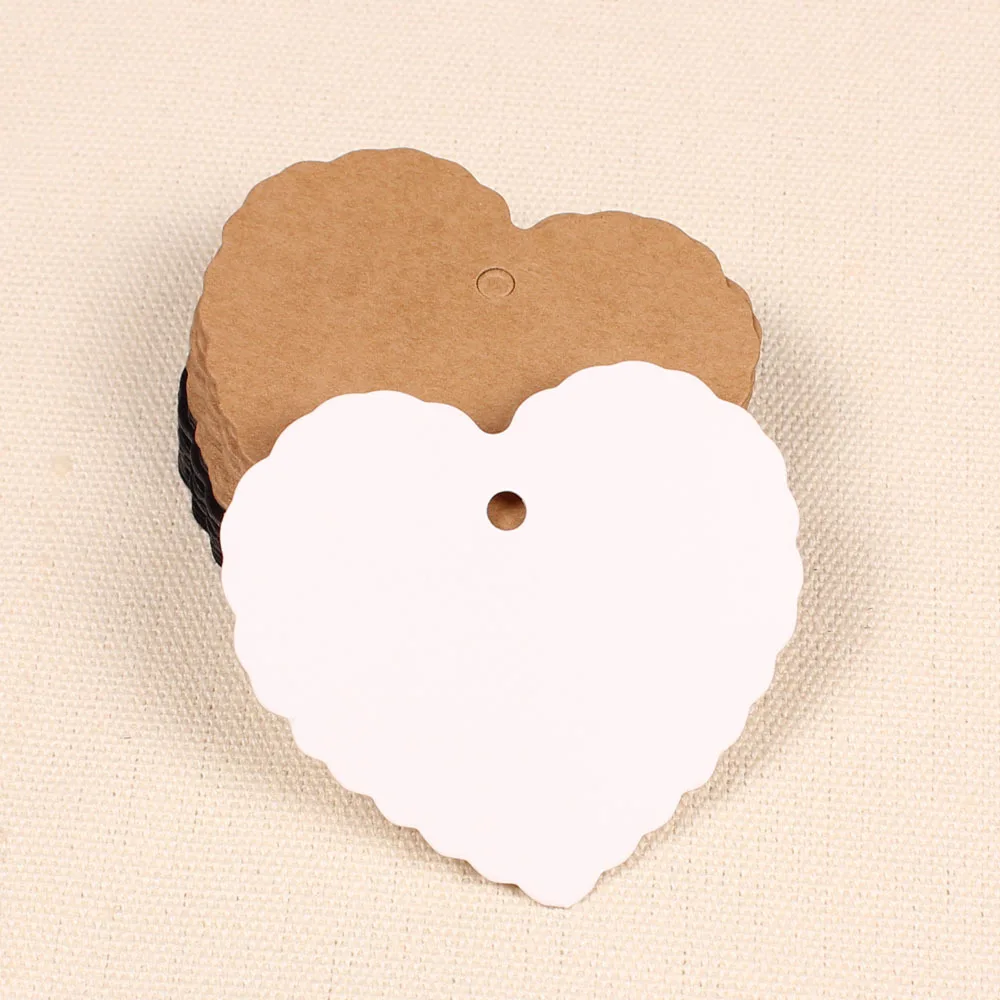 100 шт 2 размера ценник в форме сердца этикетки для одежды DIY ручной работы из крафт-бумаги открытки свадебные сувенирные бирки DIY бирки Вечерние
