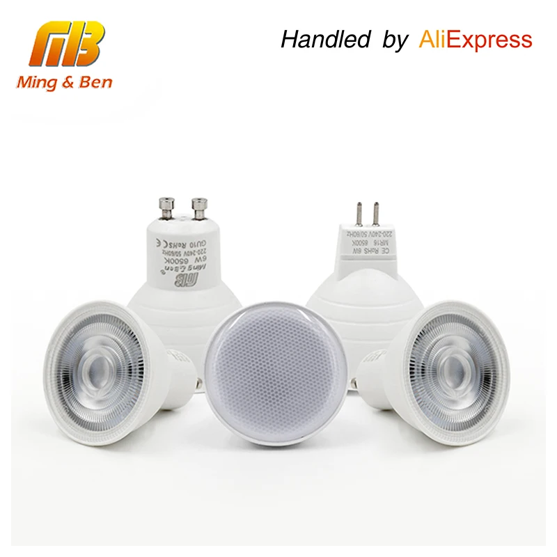 [MingBen] LED Light Bulb Spotlight GU10 MR16 6W 220V 230V LED COB Chip 24 120 Degree Spotlight LED Lamp For Downlight Table Lamp