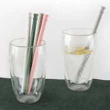 1 комплект аксессуары для напитков чехол для переноски складываемый складной силиконовая трубочка многоразовые соломинки щетка для чистки соломинки для напитков