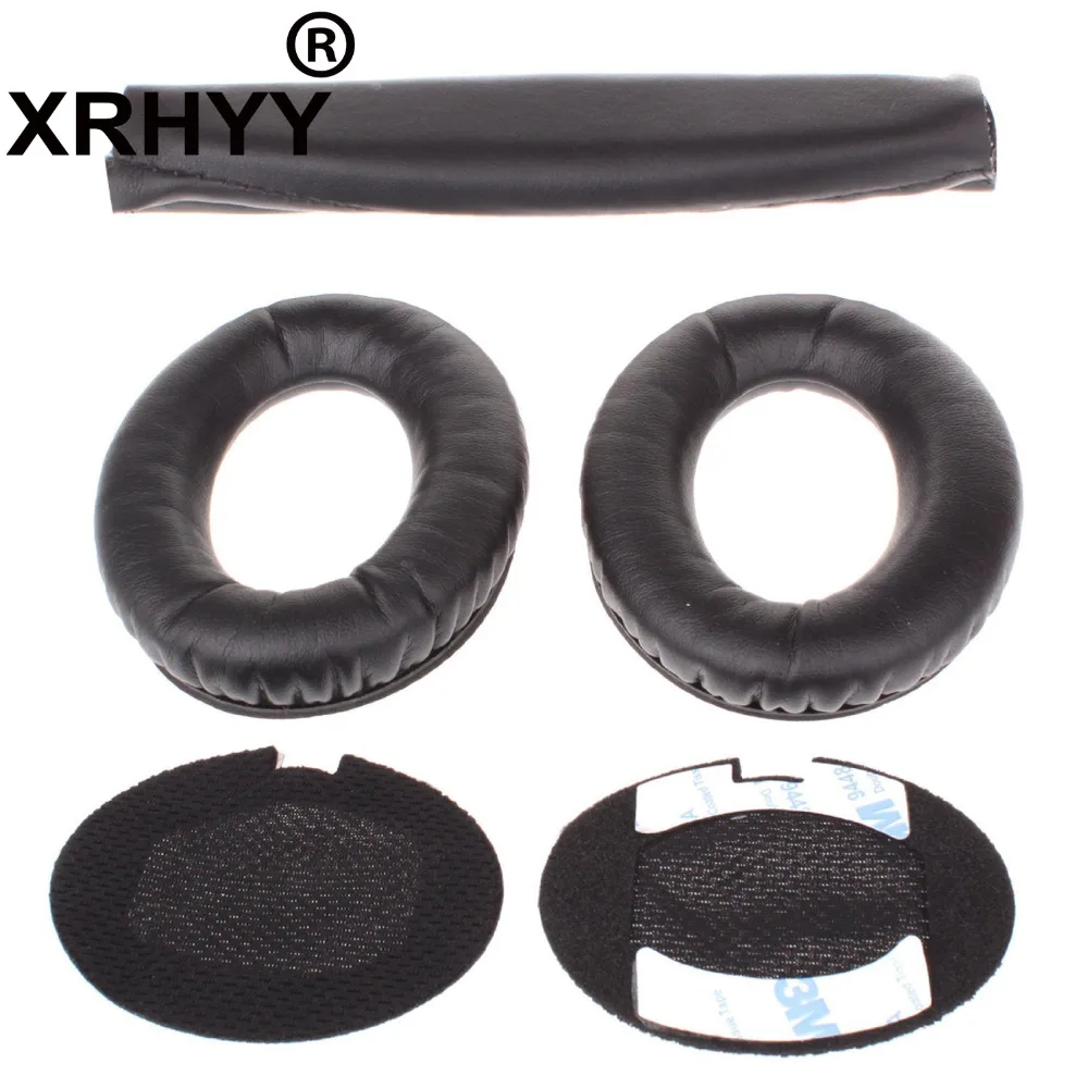 Xrhyy Black Headphones Replacement Headband Earpads Cushion Set For