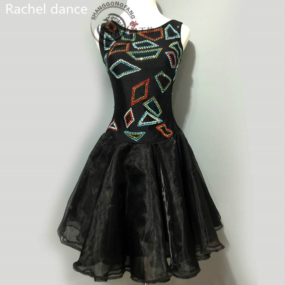 2017 Lady Performance Latin Dance Clothes Senior Women Sequined Tassel