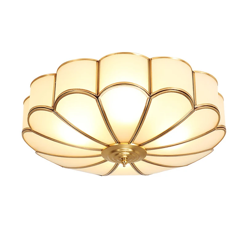 

Full copper ceiling lights Europe foyer bedroom restaurant ceiling mounted lamps corridor study American style lighting fixture