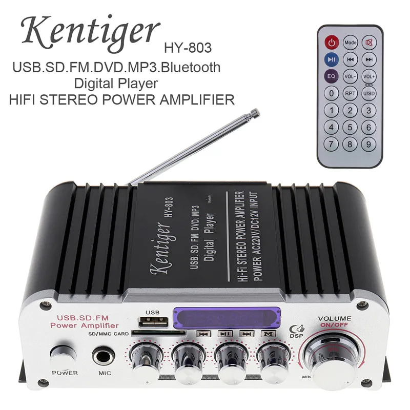 Kentiger 2CH Hi-Fi Bluetooth автомобильный аудио усилитель мощности fm-радио плеер Поддержка SD USB DVD MP3 вход для автомобиля мотоцикла дома