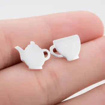 

Jisensp Geometric Earrings Women Fashion Jewelry Minimalist Tea pot and tea cup Earrings Trend 2018 boucle d'oreille femme E205