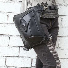 Steel Master Fashion Gothic punk Retro Rock Bag Men Women PU Leather Waist Bag Phone Case Shoulder Bag 2016 Fashion