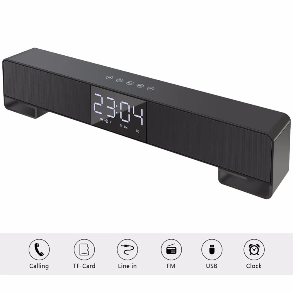 

Smalody Sound Blaster Alarm Clock Bluetooth Stereo Multifunctional Wireless Speaker free shipping