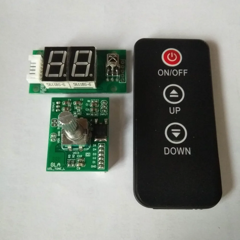 

Double 100K / 50K remote volume digital potentiometer Volume control / tone / LED display dc 12v FOR Power amplifier audio