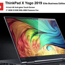 Лучший lenovo Elite Бизнес ноутбук ThinkPad X1 Йога с портом ThunderBolt 3,0 14 дюймов UHD Сенсорный экран i7 16 ГБ-1 шт. ТБ 360 ° флип-ручка