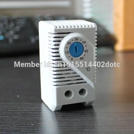 

KTS011 Small compact adjustable thermostat , 0-60 degree temperature controller fan or singal light for cabinet
