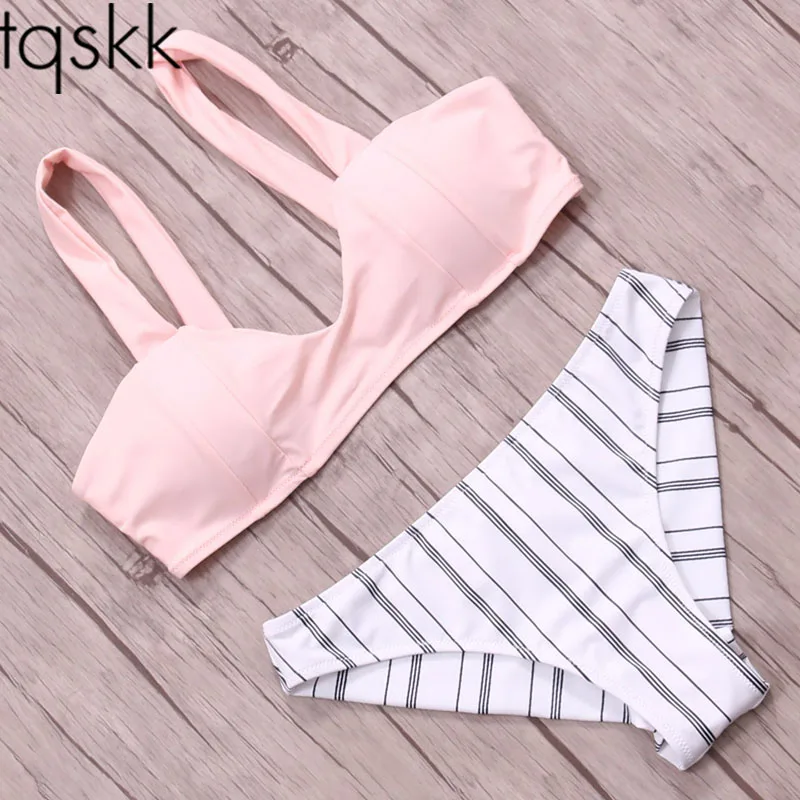 TQSKK 2019 New Sexy Solid Women Swimwear Bikinis Swimsuit Female Summer Retro Bikini Set Beach Swim Wear Bathing Suits Biquini