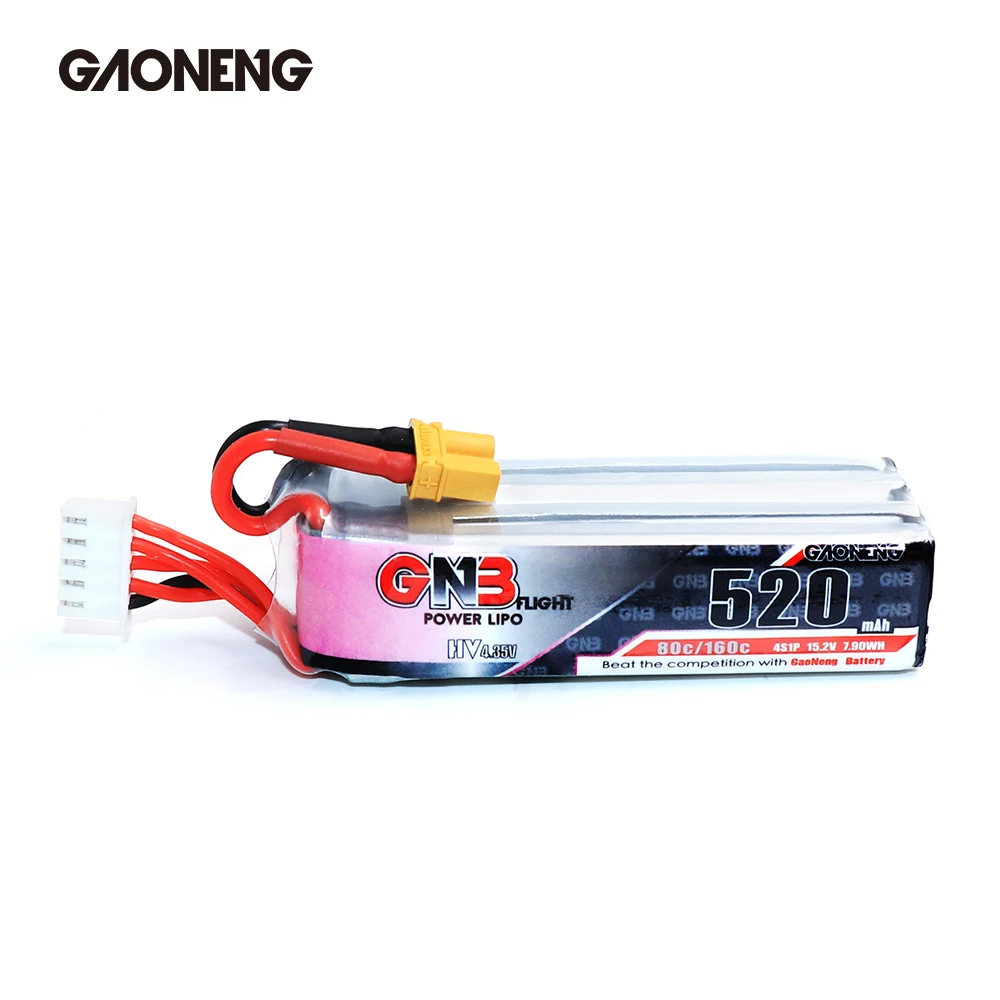 Gaoneng GNB 520mAh 4S 15,2 V 80C/160C HV Lipo батарея с разъемом XT30 для Betafpv Beta85X Whoop FPV Дрон RC Квадрокоптер запчасти