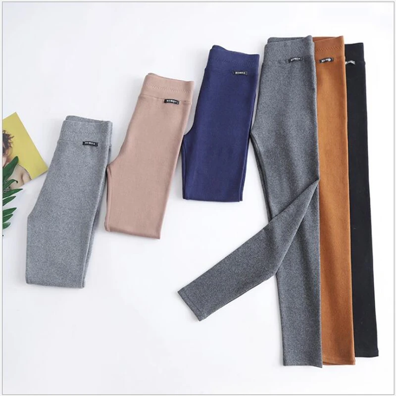 

Autumn winter Cotton Leggings Women High Waist Fitness Leggings Slim Ninth Pants Spring Leggings female A66