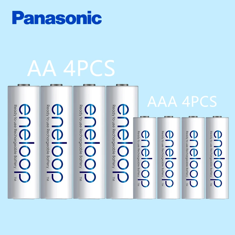 Panasonic eneloop 4 aa(2000 mAh)+ 4 aaa(800 mAh) никель-металл-гидридные аккумуляторные батареи 1,2 v precharge цифровой аккумулятор для игрушек камеры