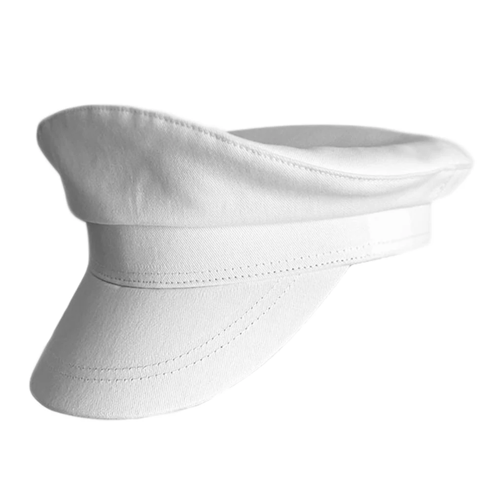 BUTTERMERE, военные шапки, мужские хлопковые Белые матросские кепки, Мужская однотонная летняя дышащая плоская кепка Baker Boy Duckbill, армейский берет, шапка - Цвет: White