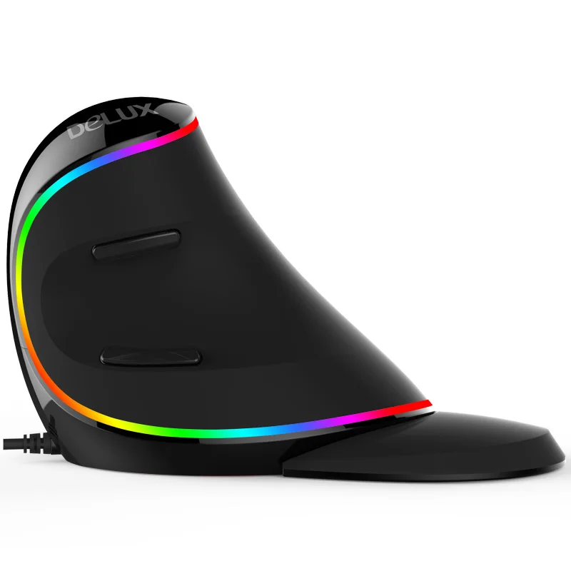 Delux M618 Plus Wired/Wireless Ergonomic Vertical Mouse Computer Gaming Mouse Optical Computer Mice RGB light