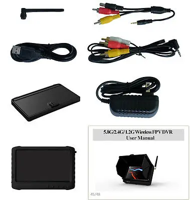 Монитор FPV 5 8 ГГц дюймов HD LCD без синего экрана встроенный аккумулятор